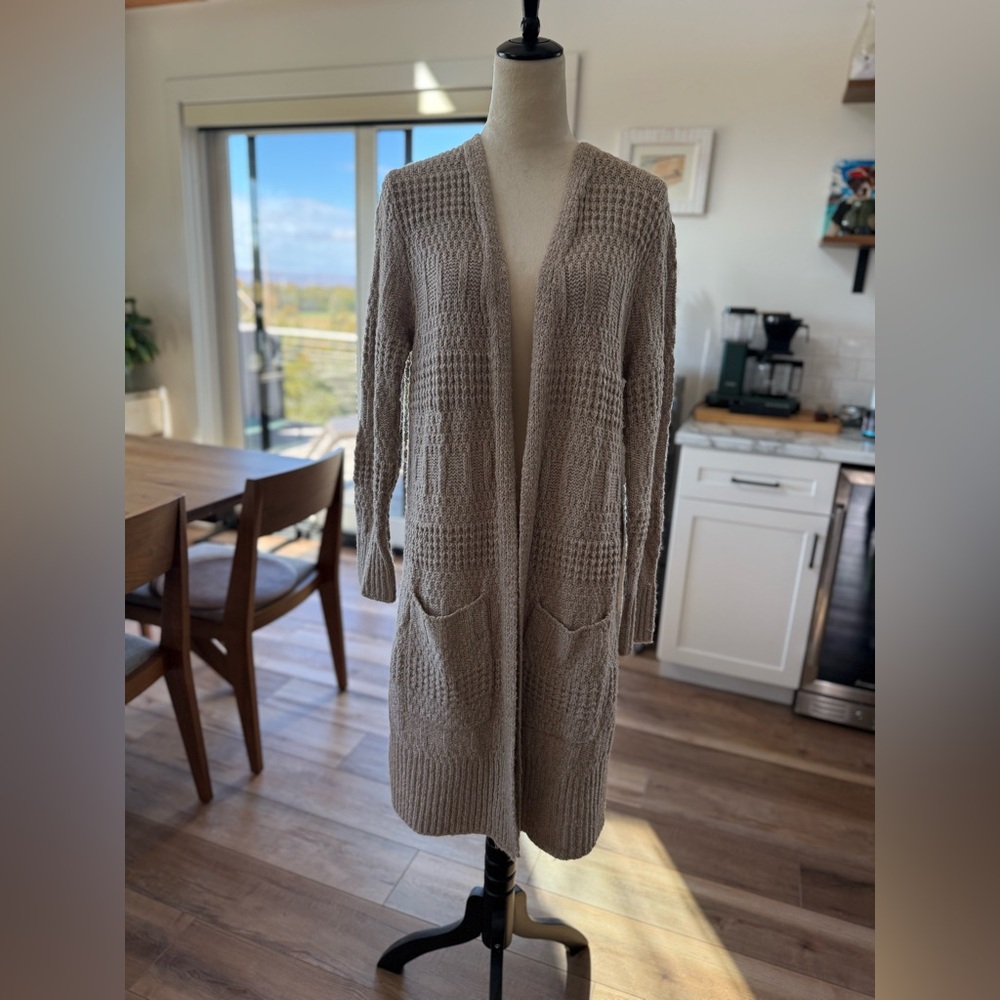 Universal Thread Long Textured Knit Cardigan - Be… - image 1